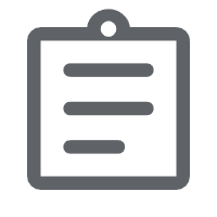 Ícone de uma prancheta em um fundo preto.